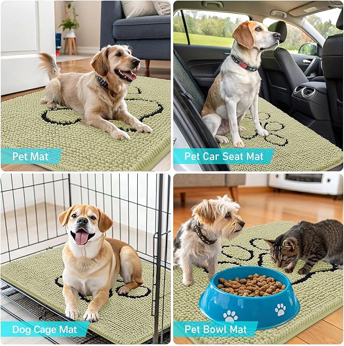 OLANLY Dog Door Mat for Muddy Paws 48x30, Paw Print Design, Absorbs Moisture - Image 7
