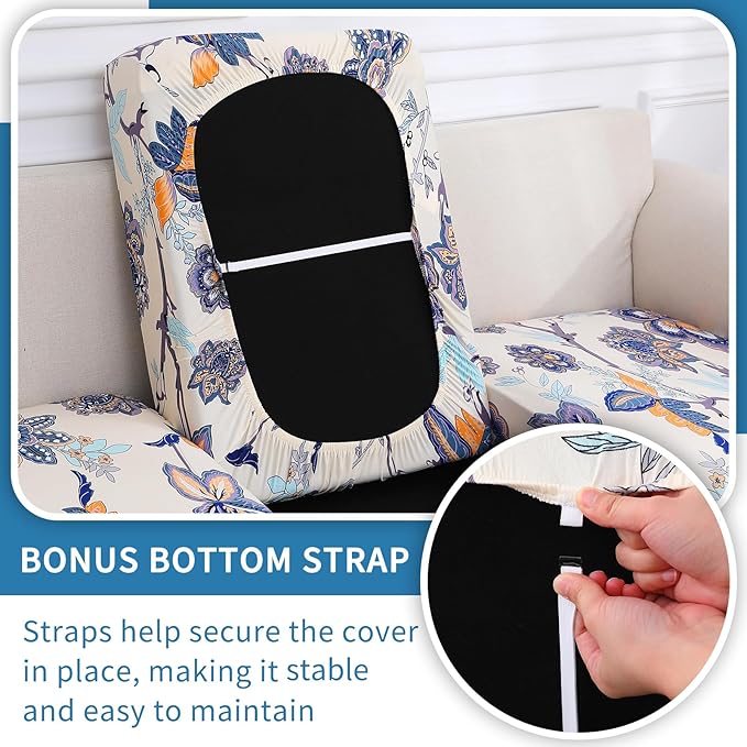 hyha Printed Couch Cushion Covers, Floral Sofa Covers Washable - Image 3