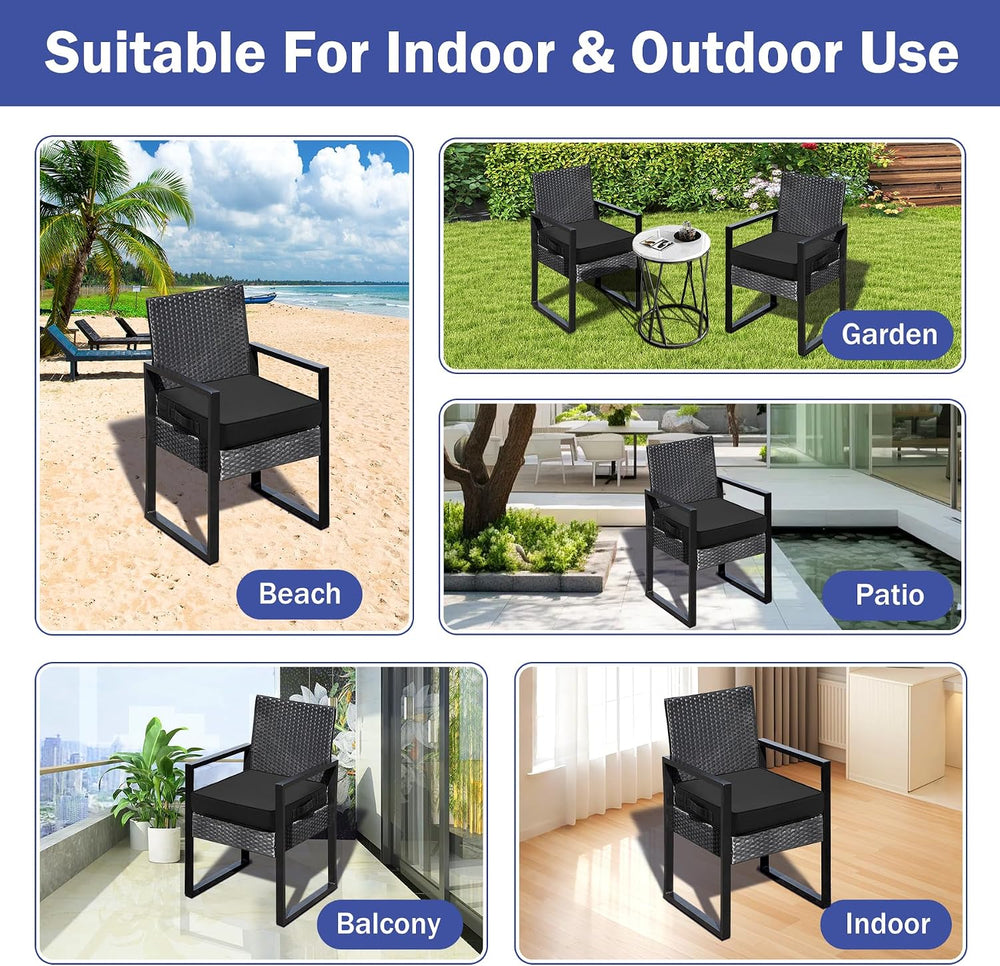 IASEAHK Patio Chair Cushions, 19" x 19" x 3" Outdoor Chair Cus...