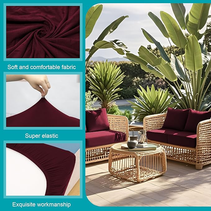 12Pcs Stretch Patio Cushion Covers, Outdoor Couch Covers Replacement, Outdoor - Image 3
