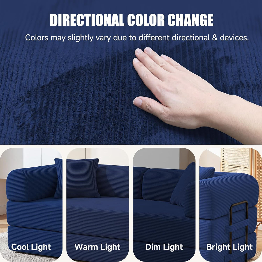 79" Convertible Futon Sofa Bed,5-In-1 Boneless Couch for Small Spaces