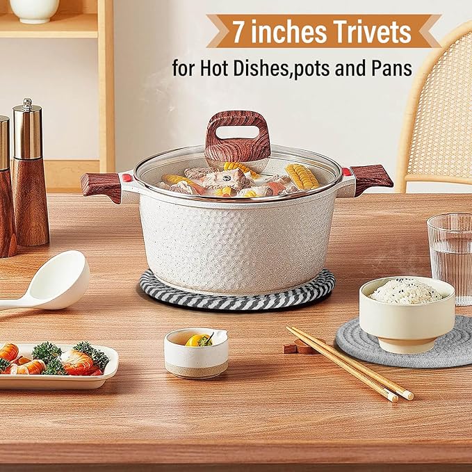Tidponra Trivet Mats Set for Hot Dishes, 5 Heat Resistant Pot Holders Kitchen - Image 7