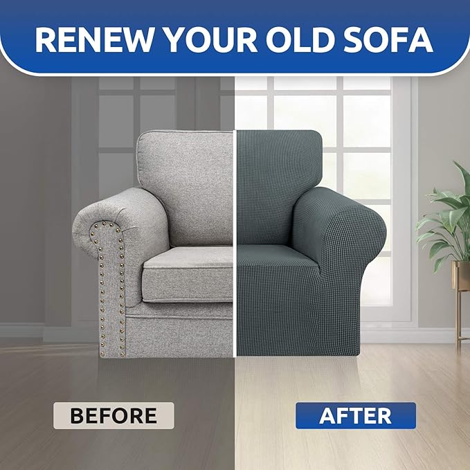 KEKUOU Stretch Single Sofa Slipcover 1 Piece Couch Sofa Cover Furniture - Image 7