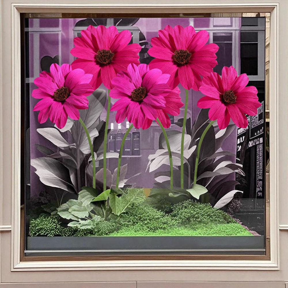 Mverse Giant Flower with Heavy Duty Iron Base Stand, Aluminum Pipe Stems | La...