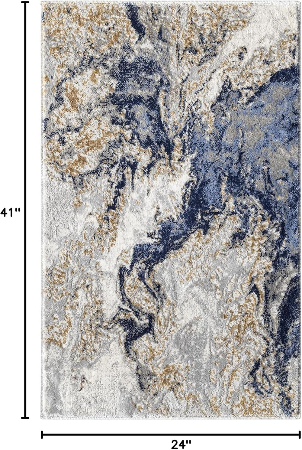 LUXE WEAVERS Marble Abstract Swirl Area Rug Blue 2x3