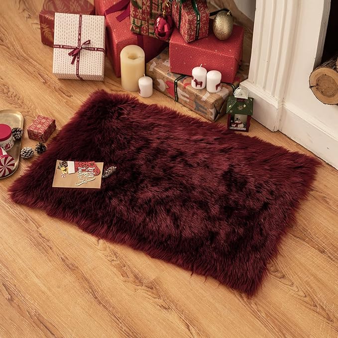 MIULEE Fluffy Rug Soft Shaggy Faux Fur Area Rug Luxury Plush Rectangle Carpet - Image 8