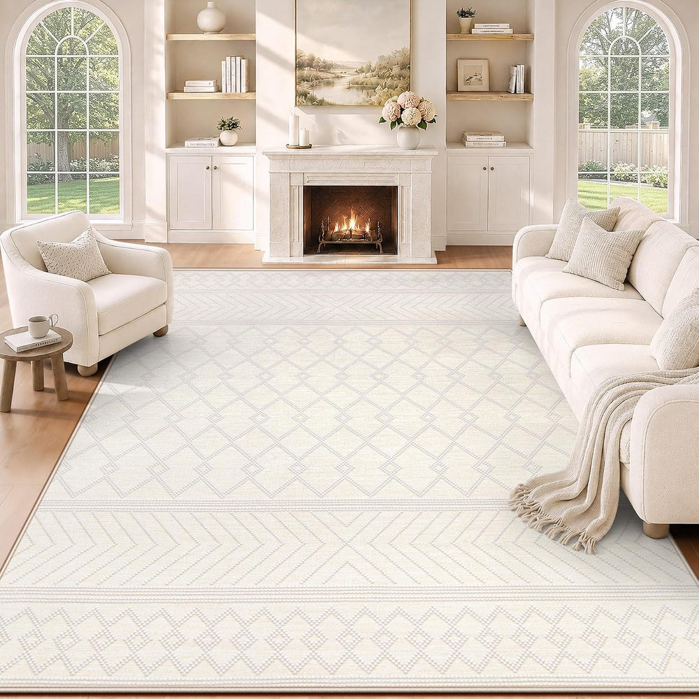 pmtsns Area Rugs 8x10 Washable Rug for Living Room(Beige, 8'x10')
