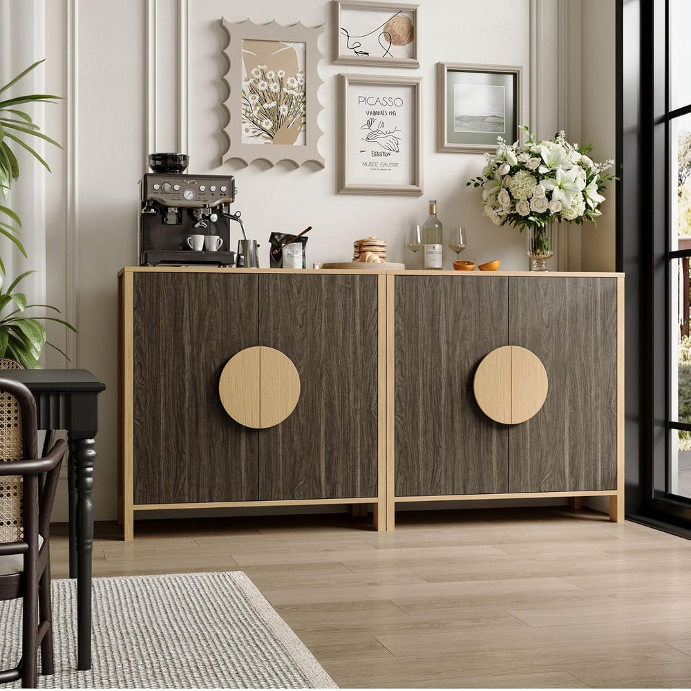 BREEZEHEAT Sideboard Buffet Cabinet with Storage, Mid Century Modern Buffet T...