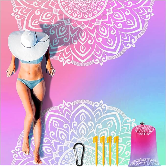 HIHOHO Beach Blanket Waterproof Sandproof Extra Large Beach Mat 79" X by HIHOHO