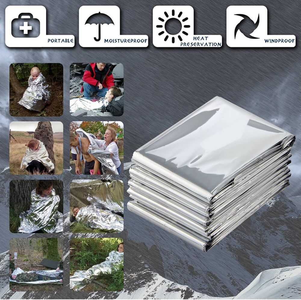Emergency Myla Thermal Blanket Space Blanket Foil Blanket Pack of 50