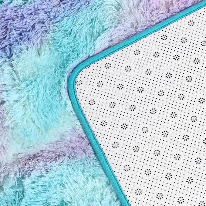Shag Area Rug, 4 X 6 Tie-Dyed Plush Fuzzy Rugs - Image 5