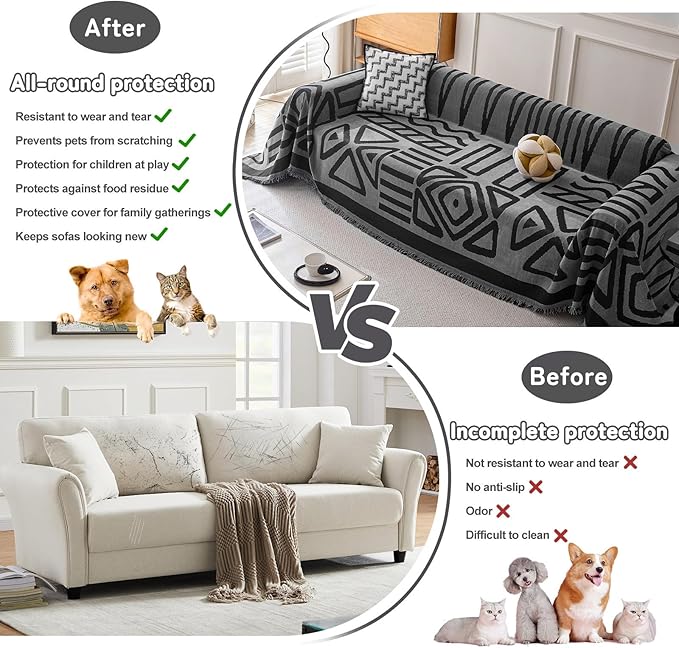 HANDONTIME Boho Geometric Couch Covers - Image 5