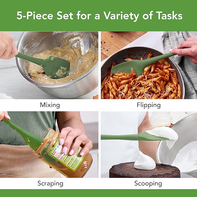 Tovolo Flex Core 5 Piece Silicone Spatula Set Heat Resistant All Silicone - Image 2