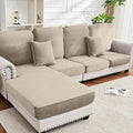 Couch Cover 8-Piece Elastic Velvet Couch Cushion Covers & Chaise Slipcovers by Taque