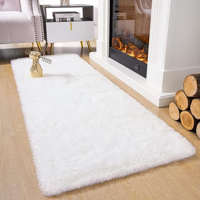 Chicrug Soft Runner Rug for Bedroom Living Room Plush Fluffy Rug 2x10 Feet - Image 2