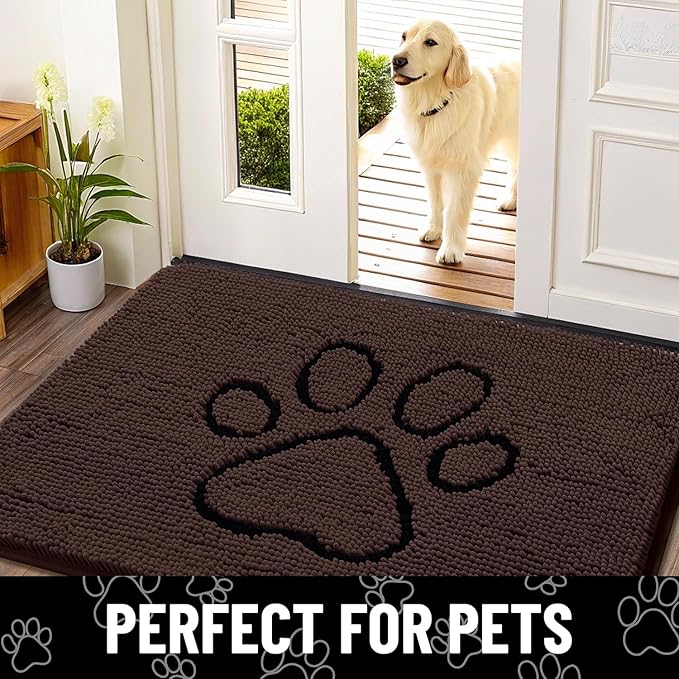 Smiry Dog Door Mat for Muddy Paws, Absorbent Dirt Trapper Non Slip Quick Dry - Image 7