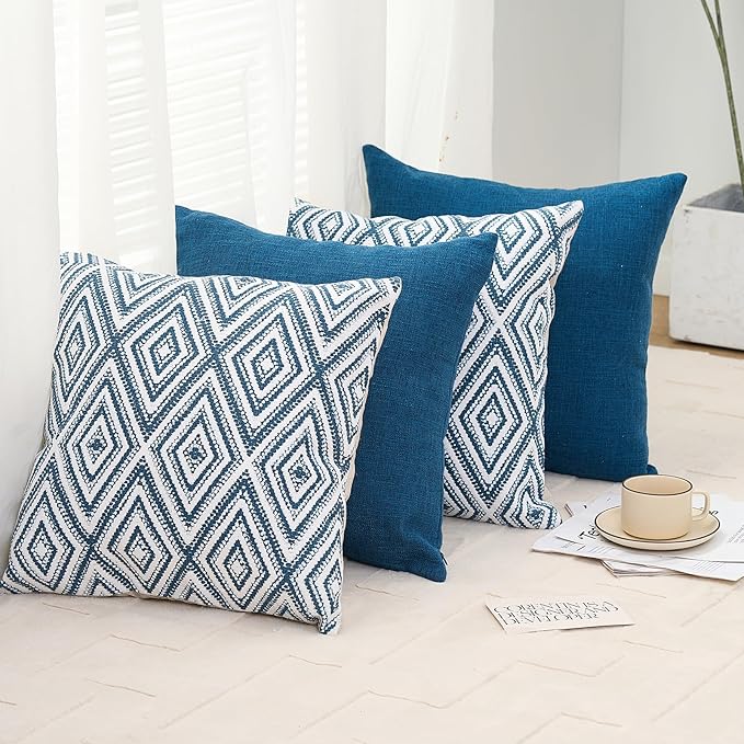 HPUK Decorative Throw Pillow Covers Set of 4 Couch Pillows Linen Cushion Cover - Image 7
