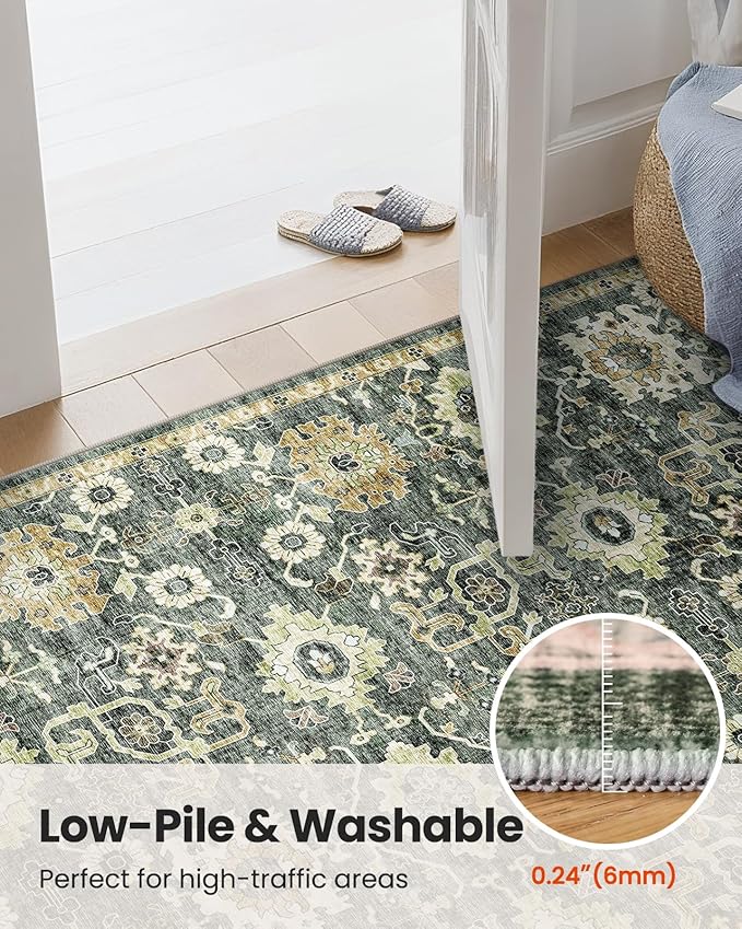 AMADA HOMEFURNISHING 10x14 Washable Area Rug, Low-Profile Large Area Rug - Image 8