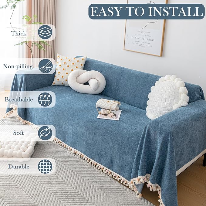 HANDONTIME Couch Slipcover Dog Sofa Covers Boho Couch Cover - Image 8