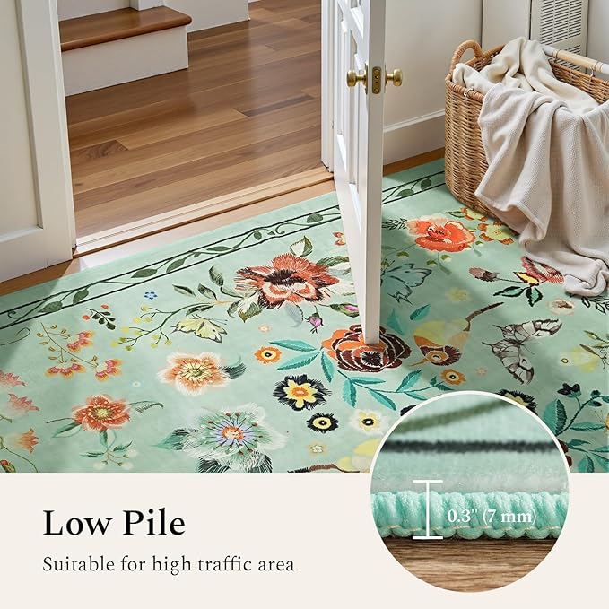 Rugflix 2x6 Runner Rug for Hallway, Washable Kitchen Runner Non Slip, Soft Low - Image 3