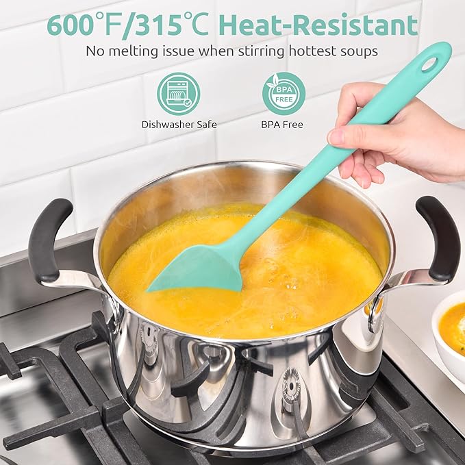 U-Taste Extra-Long 600ºF Heat Resistant Spatula Spoon: 14" Silicone Spoonula - Image 4