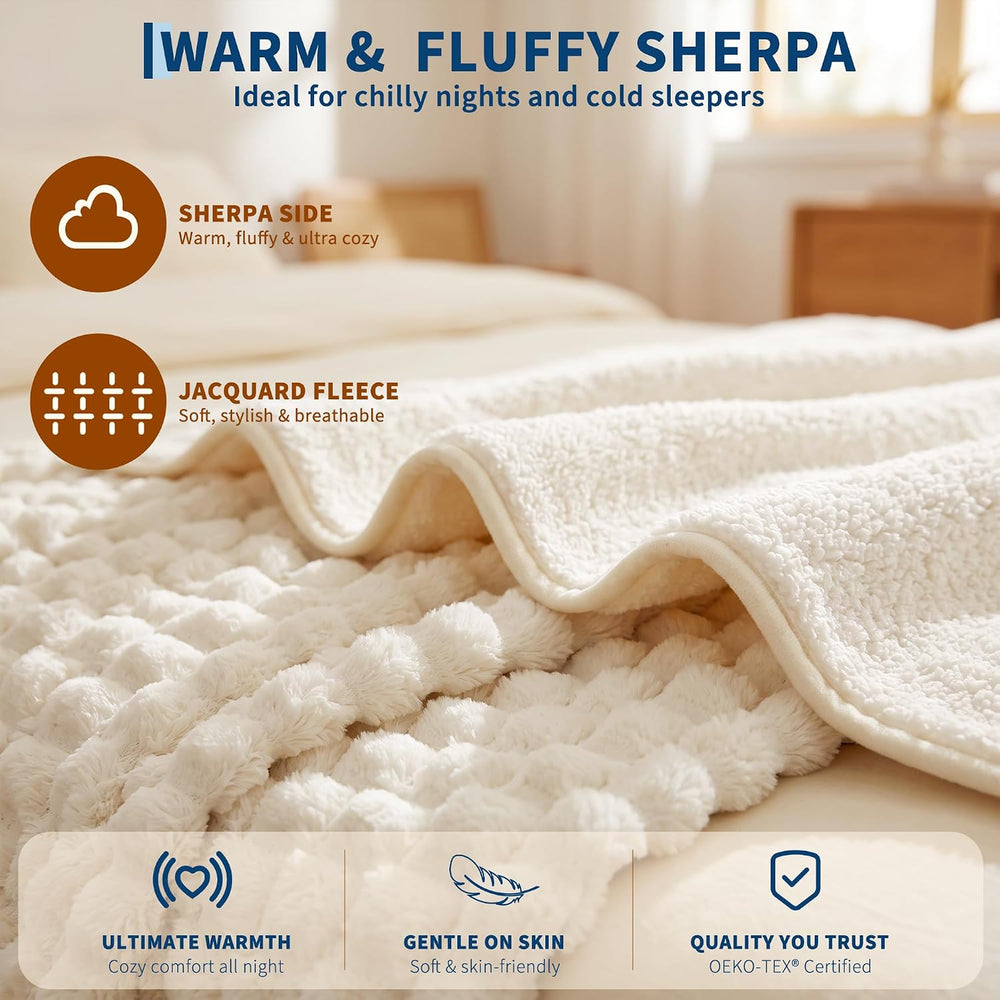 Garvee Heated Weighted Blanket for Adult 15 lbs, 48 x 72 inches, White