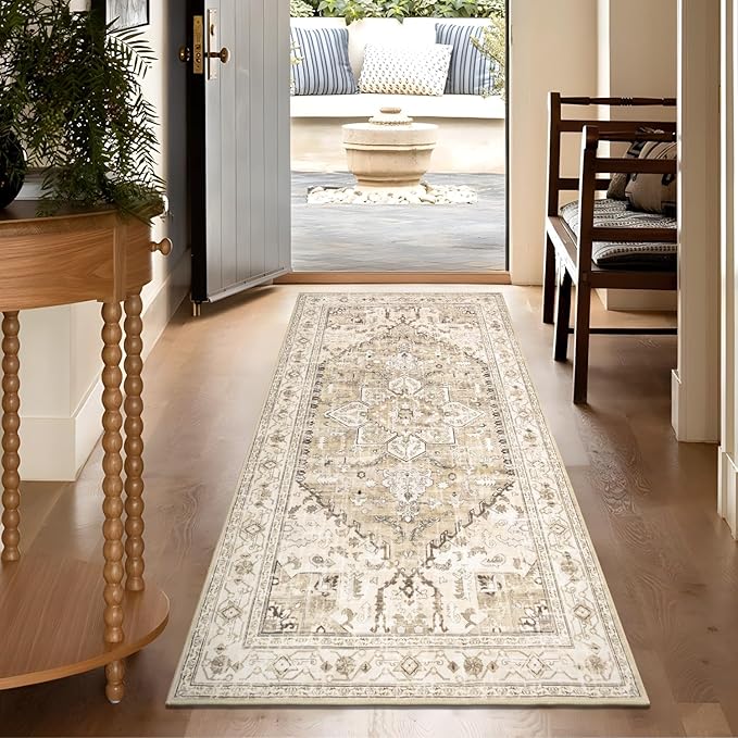 Yamaziot Washable Runner Rug, 3x6 Non-Slip Boho Vintage Hallway Rug - Image 7