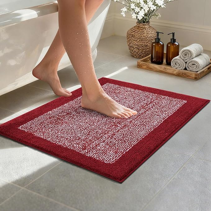 Bathroom Rugs 24x17 Non Slip Washable, Soft Absorbent Quick Dry Mats by Unknown