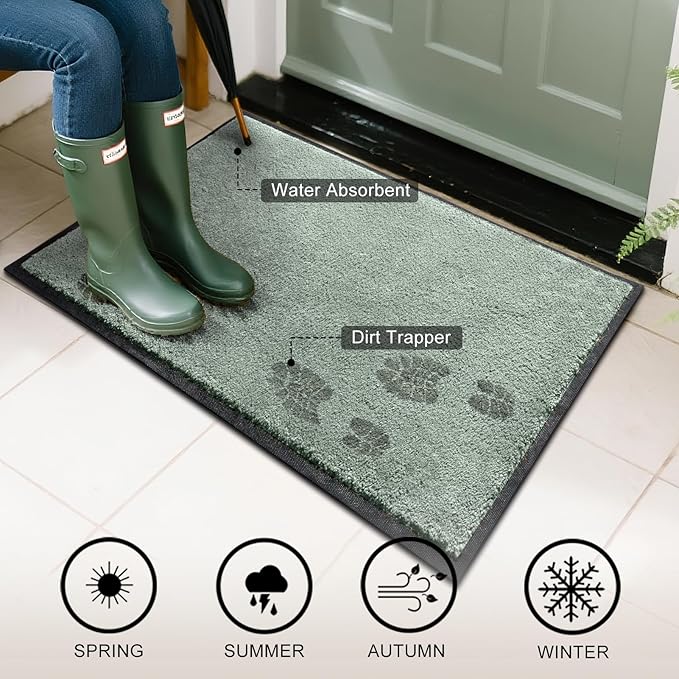 Mibao Dirt Trapper Door Mat for Indoor Outdoor, Waterproof All-Season, - Image 3