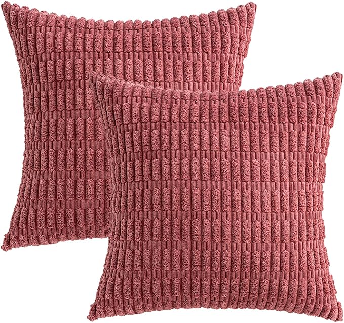 MIULEE Pack of 2 Corduroy Decorative Throw Pillow Covers 20x20 Inch Soft Boho - Image 6