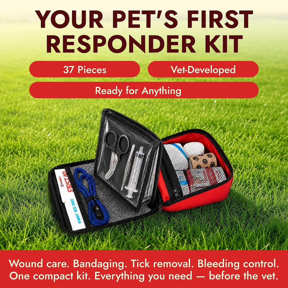 PetVet Medic Essential Pet First Aid Kit for Dogs & Cats – Emergency Home...