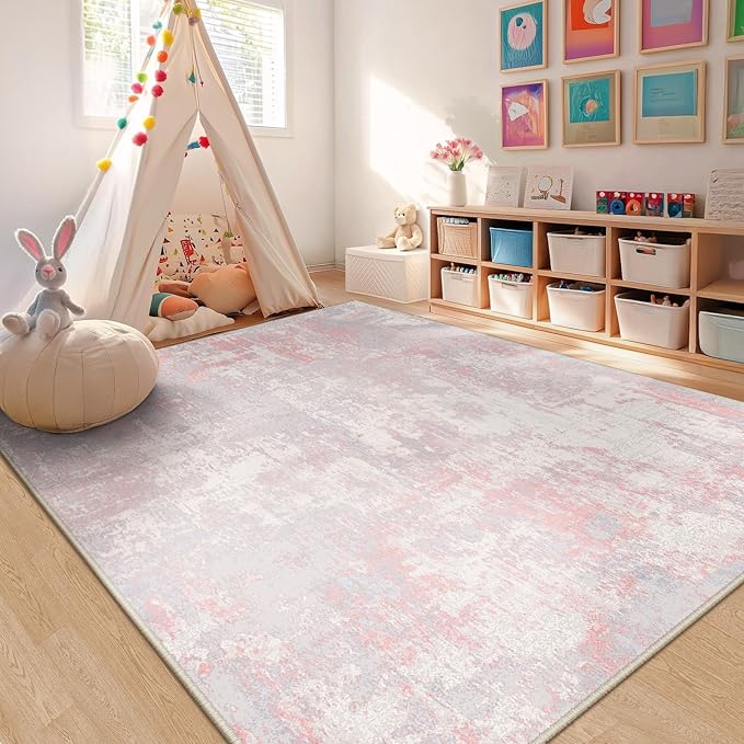 Washable Area Rugs 6'x9' Non-Slip Modern Abstract Soft - Image 6