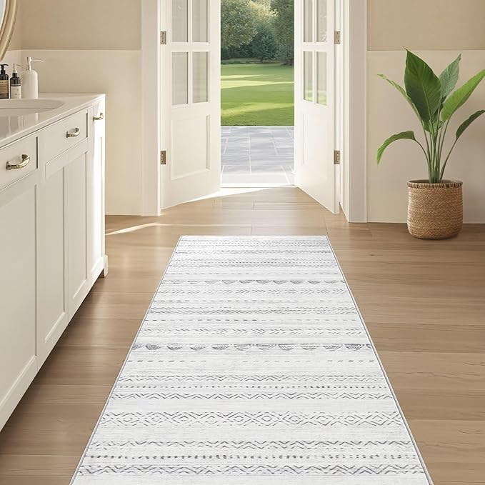 Nakagishi Runner Rug Kitchen Washable Rugs: 3x8 Non-Slip Boho Soft Modern Stain - Image 5