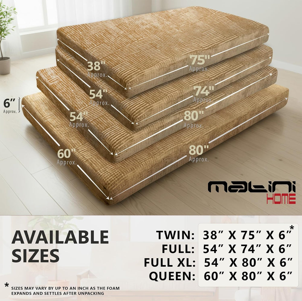 Memory Foam Futon Mattress, Foldout Couch Futon Mattress - 54x80 Full XL (Ses...