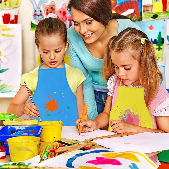KUUQA 16/24/30/36/40Pcs Kids Apron Painting Aprons - Image 4