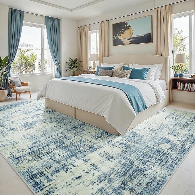 6x9 Area Rugs for Living Room Washable Rug: Anti-Skid Abstract Modern Living - Image 2