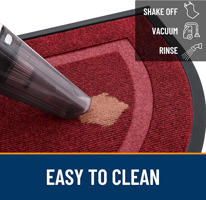 OLANLY Half Circle Door Mat Indoor Outdoor Entrance Welcome, Waterproof - Image 6
