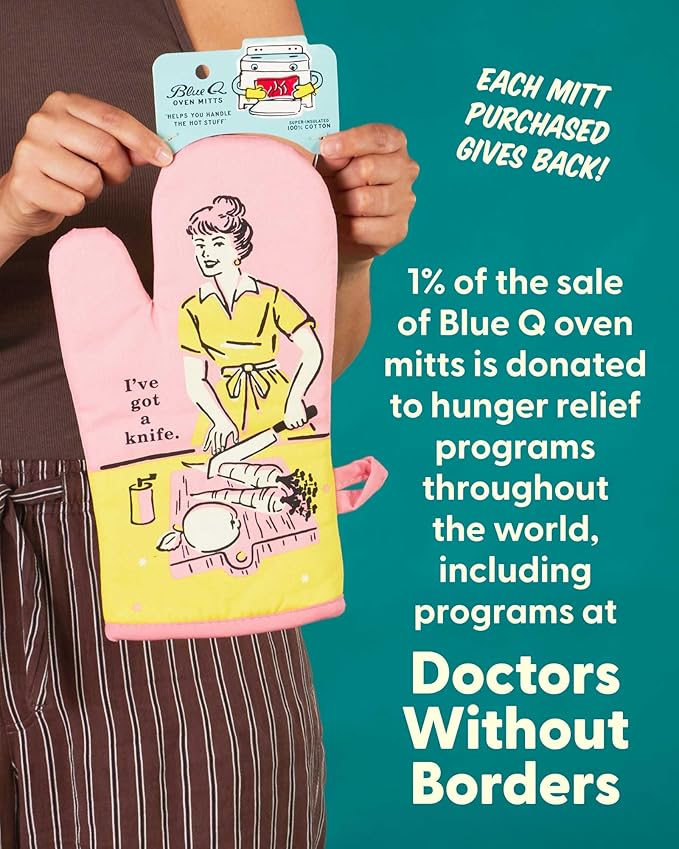 Blue Q Oven Mitt, I've Got a Knife. Super-Insulated Quilting, Natural-Fitting - Image 6