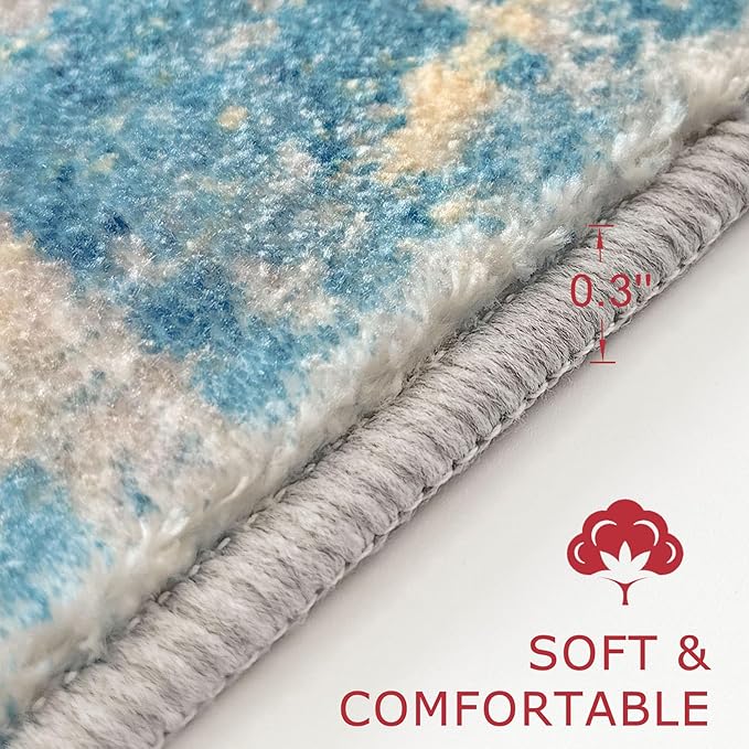 KOZYFLY Small Area Rug 2x3 Rug Entryway Rugs Indoor Non-Slip Modern Abstract - Image 2