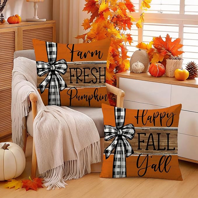 Fall Decorations for Home, Fall Pillow Covers 18 x 18 Inch Autumn Thankful - Image 3