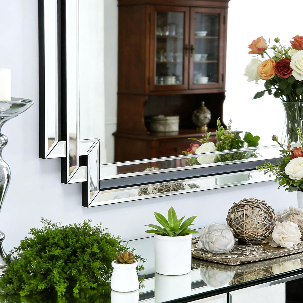Modern Large Living Room Decorative Mirror with Mirrored Frame