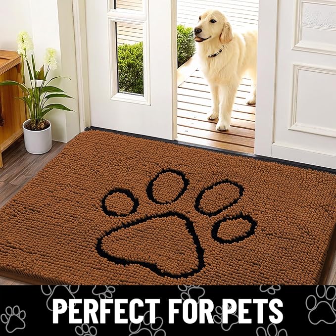 Smiry Dog Door Mat for Muddy Paws, Absorbent Dirt Trapper Non Slip Quick Dry - Image 7