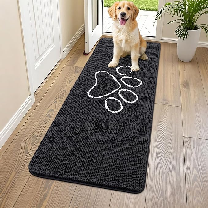 Smiry Dog Door Mat for Muddy Paws, Absorbent Dirt Trapper Non Slip Quick Dry by Smiry