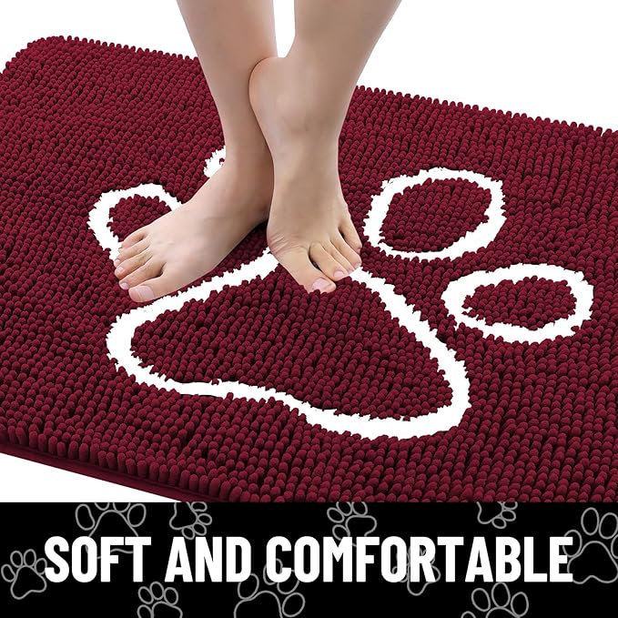 Smiry Dog Door Mat for Muddy Paws, Absorbent Dirt Trapper Non Slip Quick Dry - Image 4