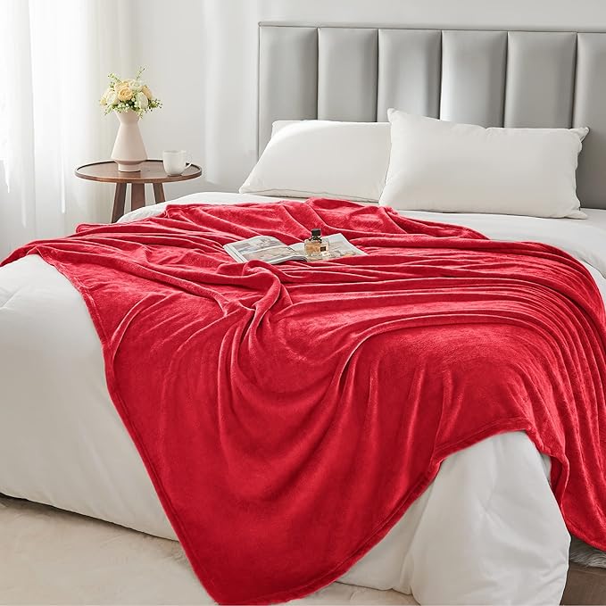 BEDELITE Fleece Blanket Red Throw Blanket - Image 6