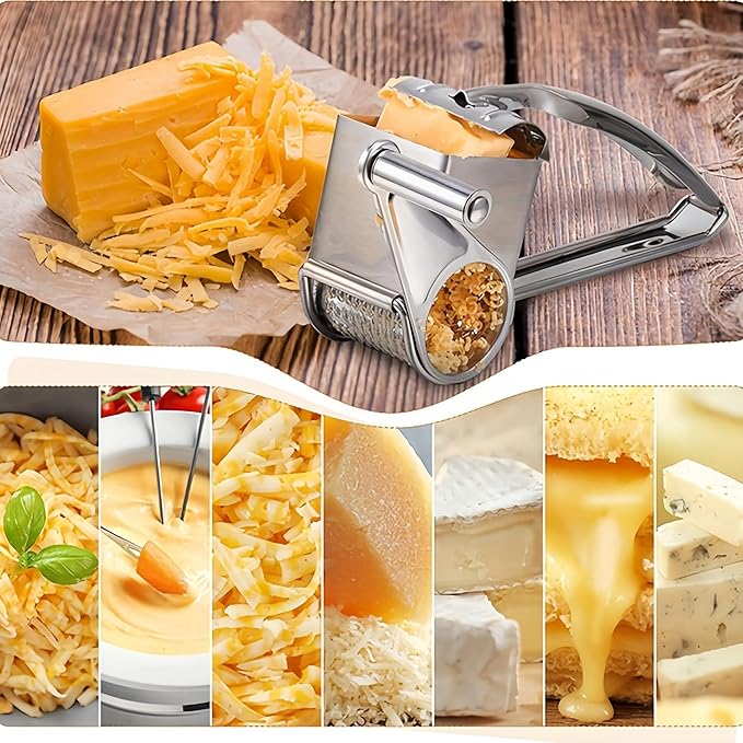 Manual Rotary Cheese Grater Stainless Steel Parmesan Grater, Hand Crank Cheese - Image 4