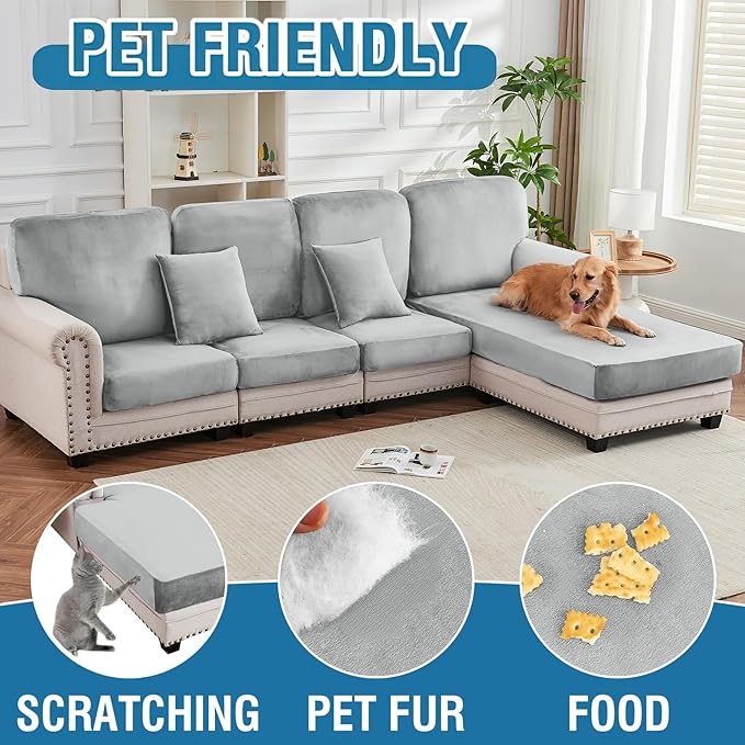 Couch Cover Stretch Velvet Sofa Cushion Cover 1-Piece - Image 4