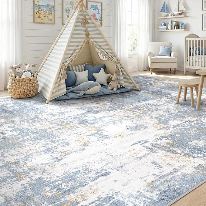 Washable Area Rugs 5'x7' Non-Slip Modern Abstract Soft - Image 4