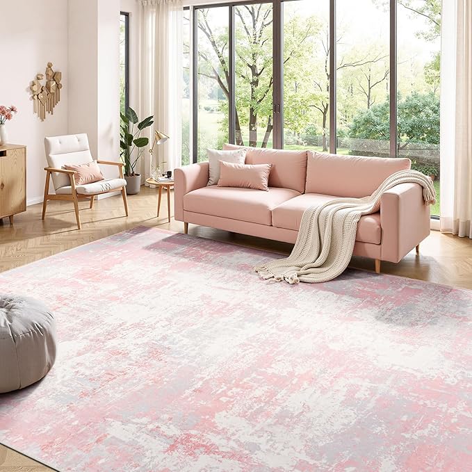 Rugflix 5x7 Area Rugs for Living Room, Washable Large Rug Stain-Resistant Low - Image 9