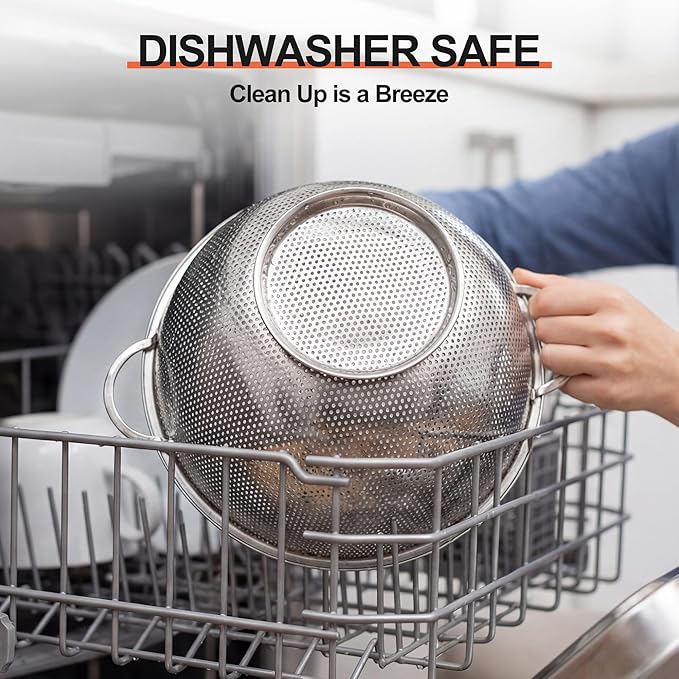 Kaishun Stainless Steel Colander and Strainer Set, Strainer - Image 4